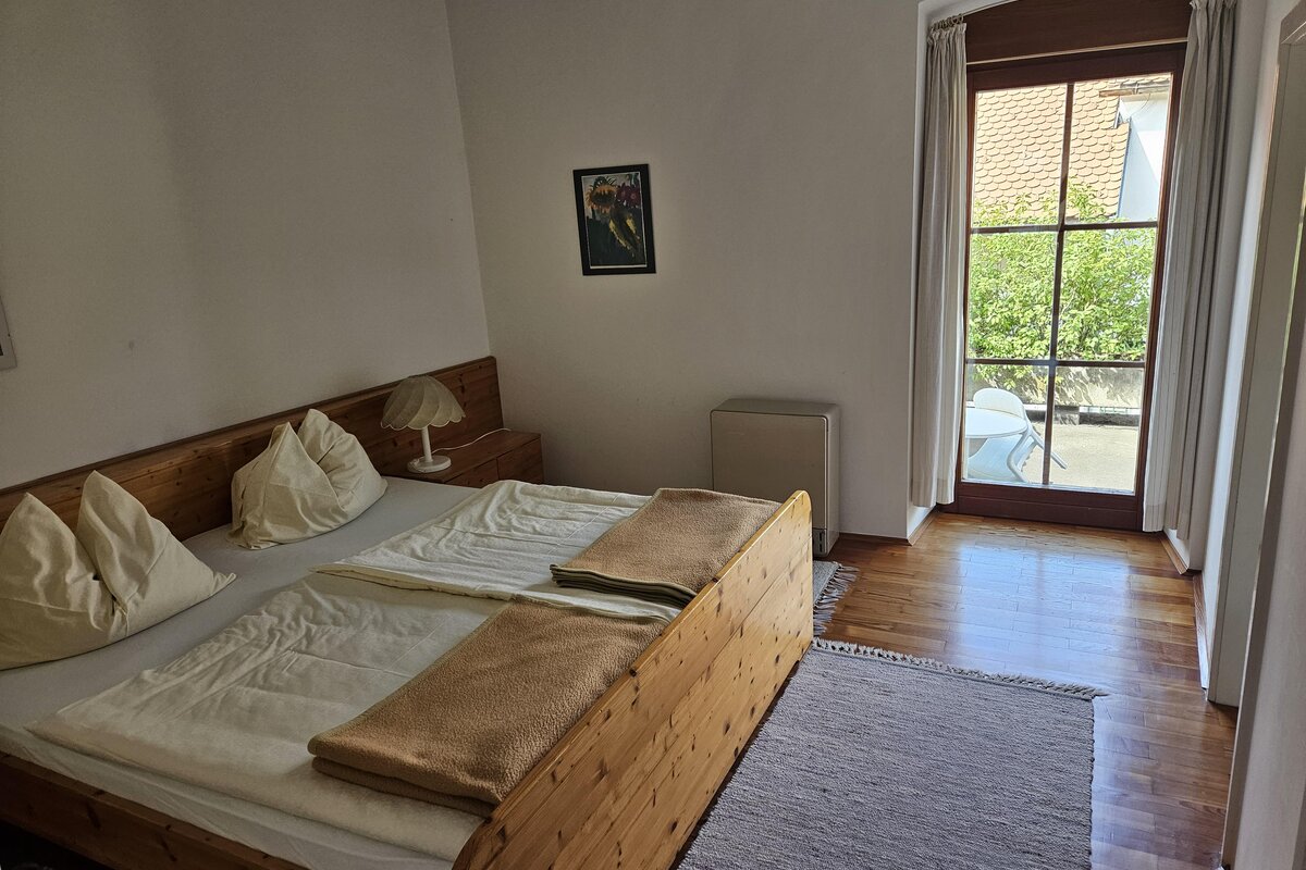 Schlafzimmer der Wohnung im Provianthaus