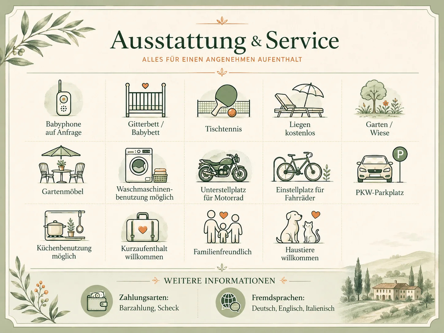 Detailaufnahme einer gemütlichen Unterkunft im Provianthaus zu Bad Radkersburg mit Vollholzmöbeln