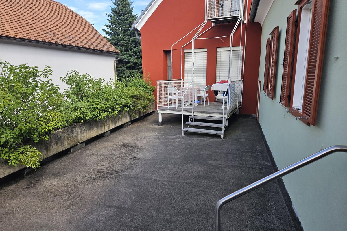 Terrasse der ersten Wohnung im Provianthaus zu Bad Radkersburg