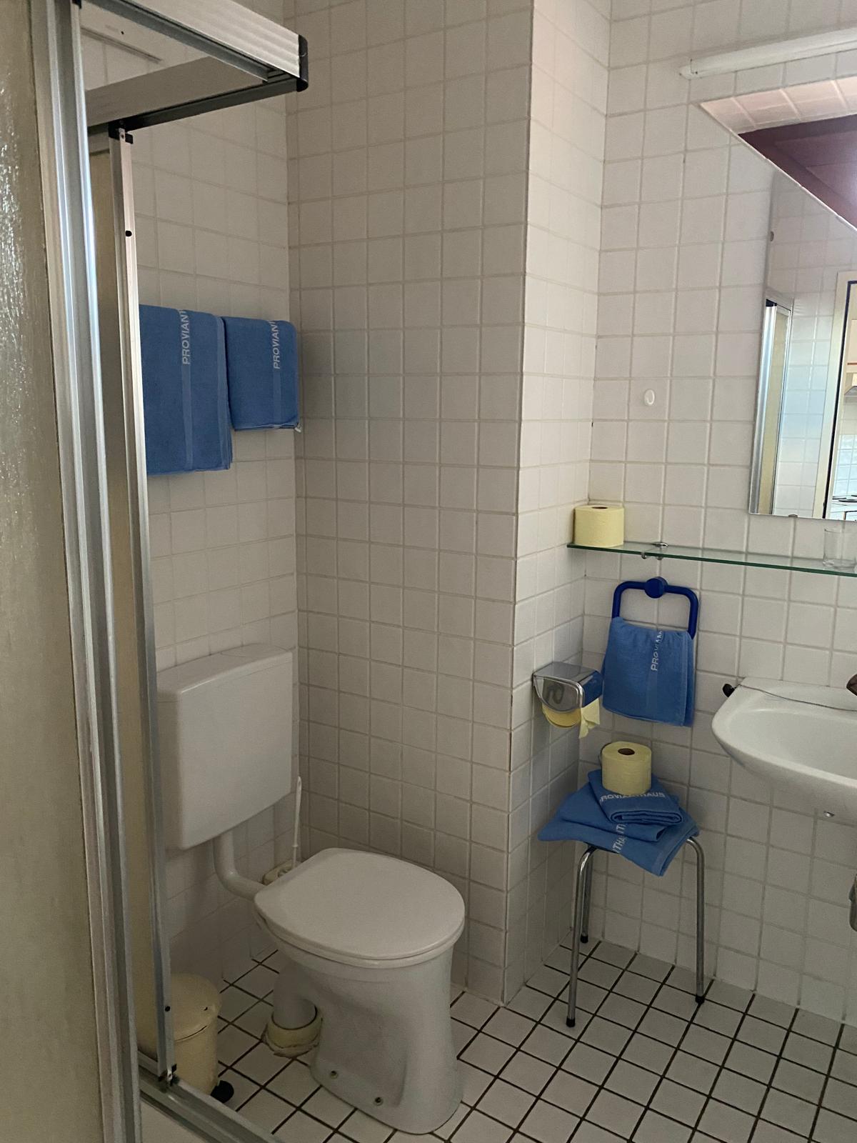 Dusche und WC im Appartement Typ B des Provianthauses